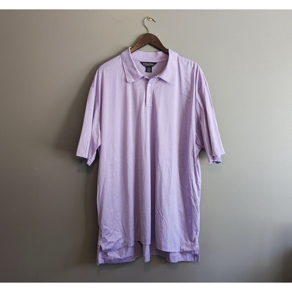 Brooks Brothers Size XXL Polo Shirt Performance Knit Purple 2XL Mens Cotton - Picture 1 of 4